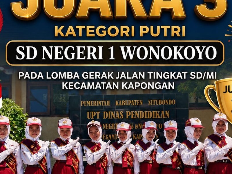 SDN 1 WONOKOYO JUARA 3 GERAK JALAN PUTRI